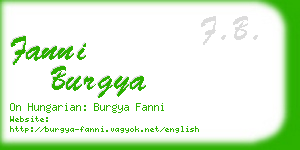 fanni burgya business card